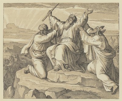 Moses händer uppe (gravyr) av English School