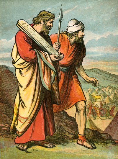 Moses och Josua ser guldkalven av English School