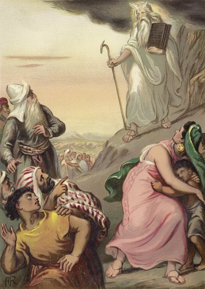 Moses kommer nerför berget Sinai av English School