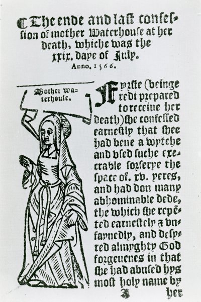 Mother Waterhouse (ca 1503-1566), broschyr, 1566 av English School
