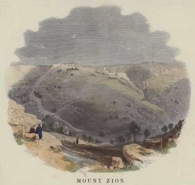 Mount Zion (färgad gravyr) av English School