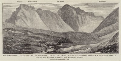 Bergsteigerunfälle, Pillar Mountain, Cumberland Hills, wo Mr. Edward Barnard gefunden wurde von English School