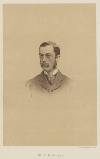 Mr C B Godman, far till överste Sherard Godman (litho) av English School
