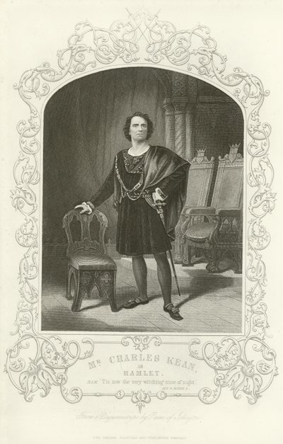 Mr Charles Kean som Hamlet, Hamlet, Akt III, Scen II av English School