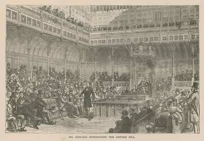 Herr Disraeli presenterar reformpropositionen av English School