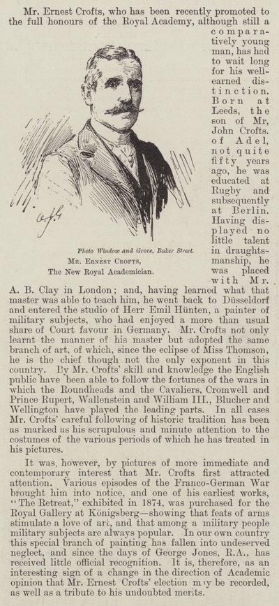 Mr Ernest Crofts, den nya kungliga akademikern (gravyr) av English School