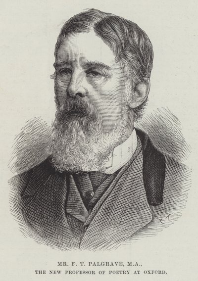 Mr F T Palgrave, MA, den nya professorn i poesi vid Oxford (gravyr) av English School