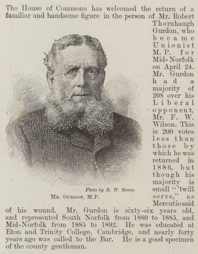 Mr Gurdon, MP (gravyr) av English School