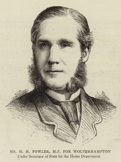 H H Fowler, parlamentsledamot för Wolverhampton (gravyr) av English School