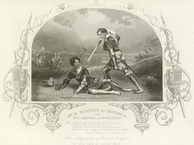 Mr H Marston som Hotspur och Mr F Robinson som Prince Henry, King Henry IV, del I av English School