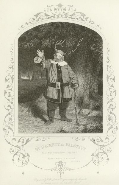 Mr Hackett som Falstaff, The Merry Wives of Windsor, Akt V, scen v av English School