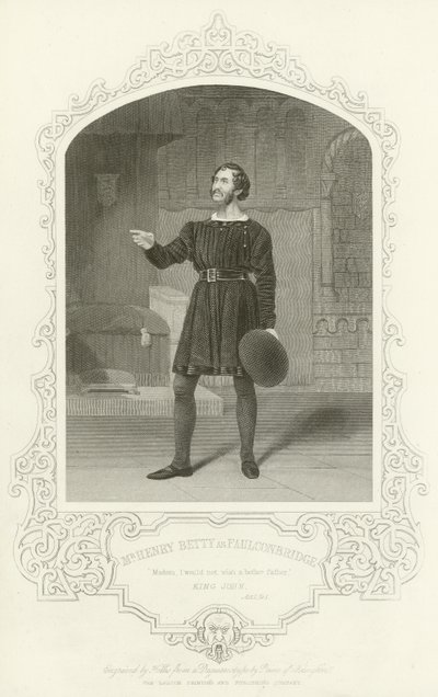 Mr Henry Betty som Faulconbridge, King John, akt I, scen 1 av English School