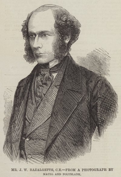 Mr J W Bazalgette, CE (gravyr) av English School