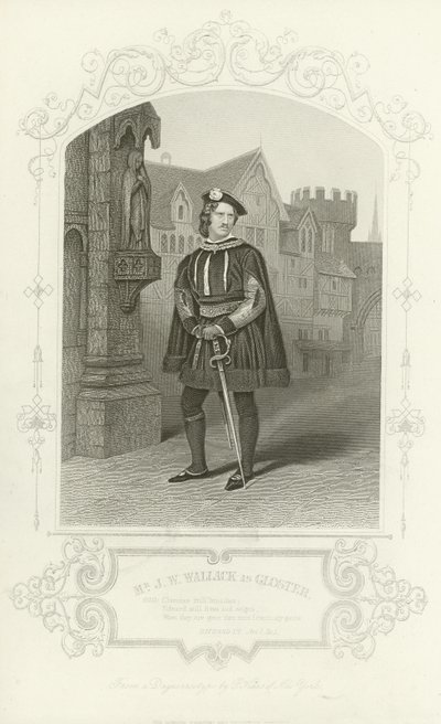 Mr J W Wallack som Gloster, Richard III, akt I, scen I av English School