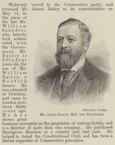 Mr James Bailey, MP för Walworth (gravyr) av English School