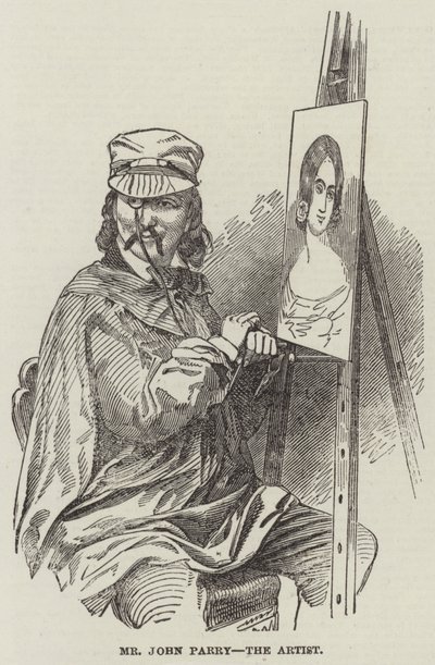 Mr John Parry, konstnären (gravyr) av English School
