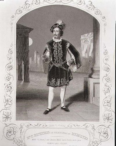 Herr P. Ritchings (av Philadelphia) som Mercutio, akt I, scen 4 av "Romeo och Julia", från en daguerreotypi, pub. av John Tallis & Co. (litho) av English School