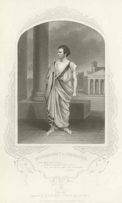 Herr Vandenhoff som Coriolanus, Coriolanus, Akt II, Scen III av English School