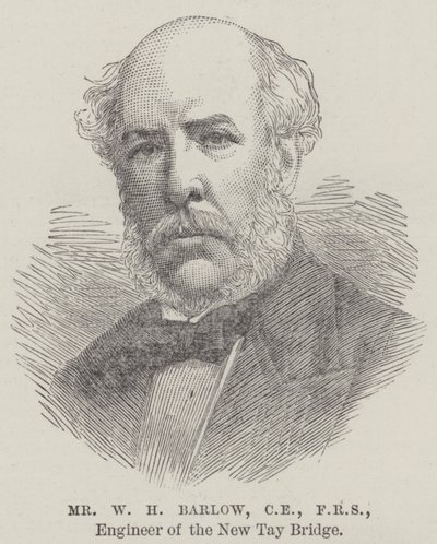 Mr W H Barlow, CE, FRS, ingenjör av New Tay Bridge (gravyr) av English School