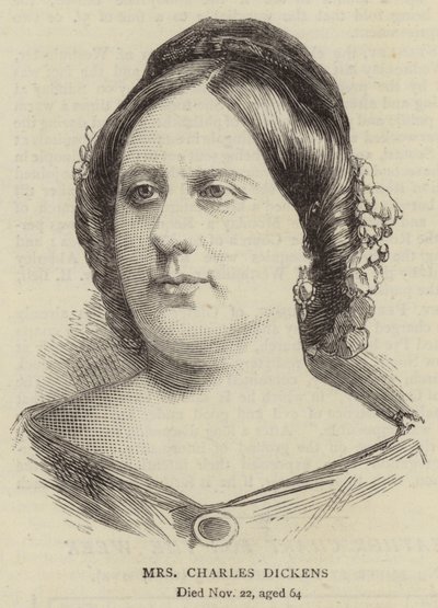 Mrs Charles Dickens (gravyr) av English School