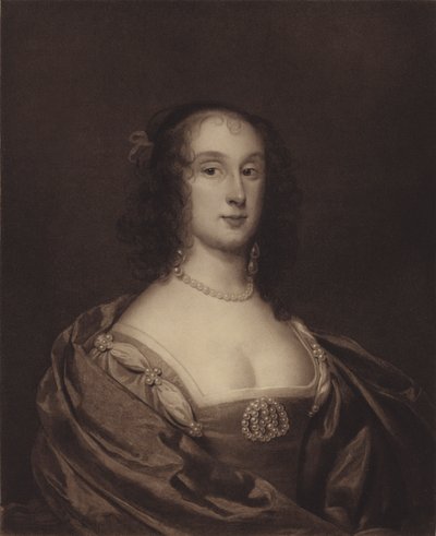 Mrs Fleetwood, tidigare Mrs Ireton (Bridget Cromwell), äldsta dotter till Oliver Cromwell (litografi) av English School
