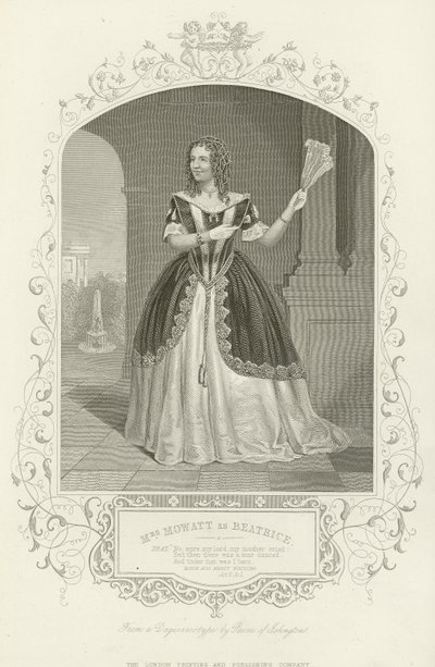 Mrs Mowatt som Beatrice, Much Ado About Nothing, Akt II, scen i av English School