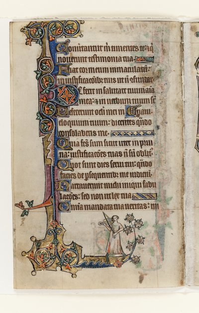Ms 1-2005, f.175v, från Macclesfield Psalter, Use of Sarum, East Anglia, c.1330 (penna & bläck och tempera på veläng) av English School