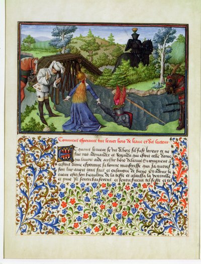 Ms. 2597 Hope Takes Heart out of the River of Tears, faksimilupplaga av Livre du Coeur dAmours Espris av Rene dAnjou av English School