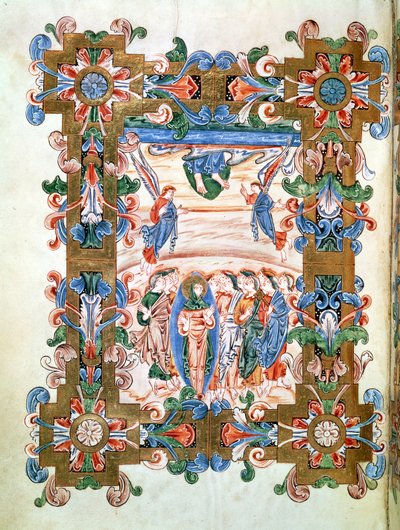 Ms 274 (Y-6) fol.81v Kristi himmelsfärd, från Missal of Robert of Jumieges, c.1016 av English School