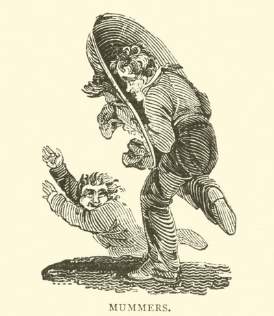 Mummers (träsnitt) av English School