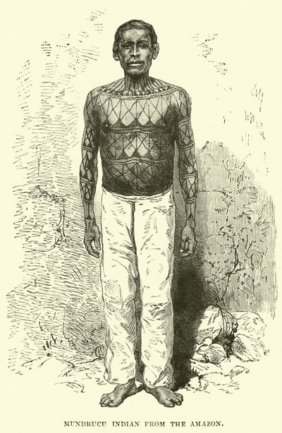 Mundrucu indian från Amazonas av English School