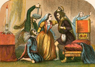 Mordet på David Rizzio i närvaro av Mary Stuart av English School