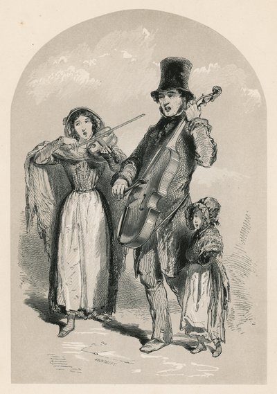Musik på gatan, 1849 av English School