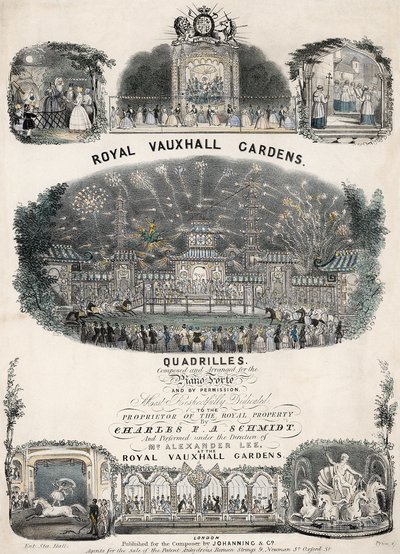 Musikmusik till Royal Vauxhall Gardens Quadrilles av Charles F A Schmidt av English School