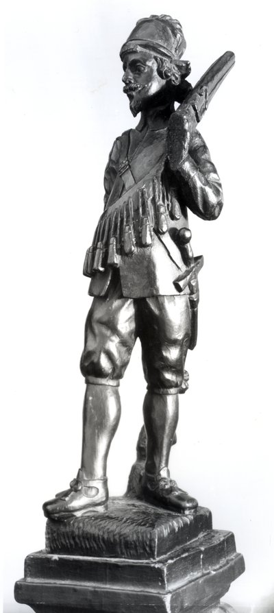 Musketör, 1638 (snidat trä) av English School