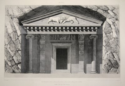 Myra - Tomb Cut in the Rock, från The Principal Ruins of Mindre Asien, pub. 1863 (lito) av English School