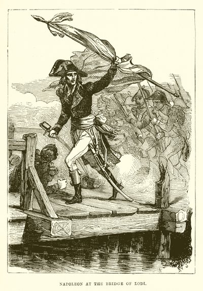 Napoleon vid bron av Lodi av English School