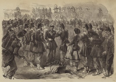 Napoleon den tredje i lägret vid Chalons (gravyr) av English School