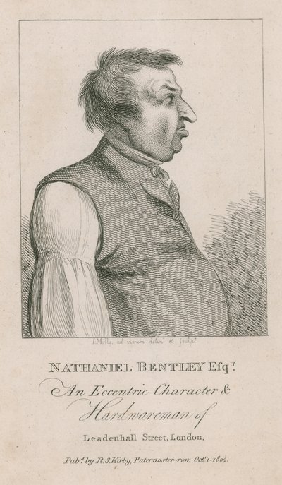 Nathaniel Bentley Esq, en excentrisk karaktär och järnman på Leadenhall Street, London av English School
