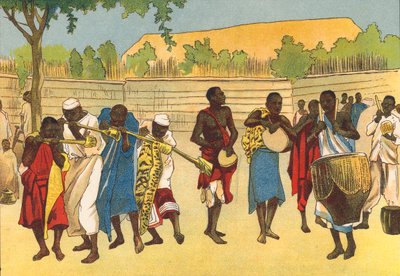 National Brass Band, Toro, Uganda (färglitografi) av English School