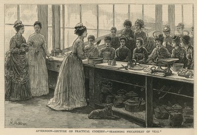 National Training School of Cookery i South Kensington: Eftermiddagsföreläsning om praktisk matlagning av English School