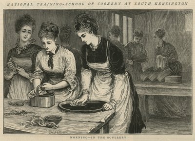National Training School of Cookery i South Kensington: Morgon i grytan av English School