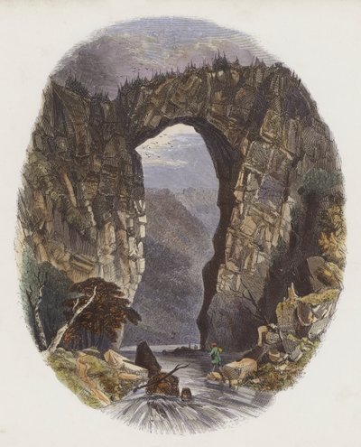 Natural Bridges (färgad gravyr) av English School