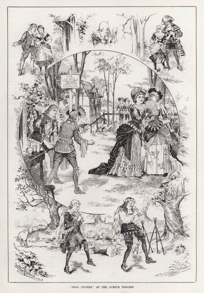 "Nell Gwynne" på Avenue Theatre (gravyr) av English School