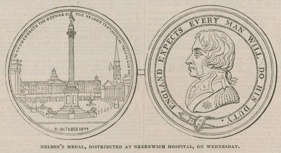 Nelsons medalj, utdelad på Greenwich Hospital av English School