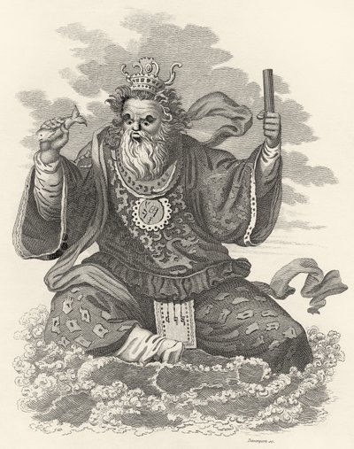 Kinesernas Neptunus, illustration från The World: or the present of the Universe, som är en allmän och komplett samling av moderna resor och resor, av Cavendish Pelham, publicerad, London av English School