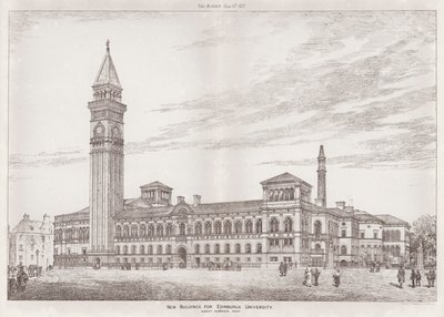 Nya byggnader för Edinburgh University (gravyr) av English School