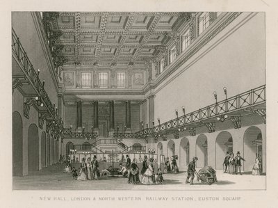 New Hall, London och North Western Railway Station, Euston Square, London av English School