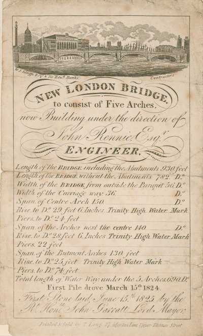 New London Bridge - John Rennie Engineer av English School