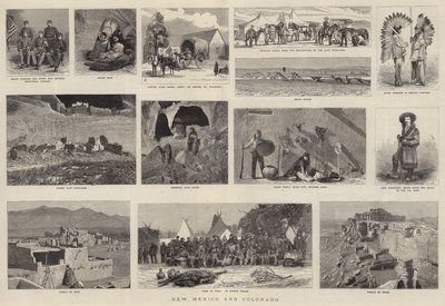 New Mexico och Colorado (gravyr) av English School
